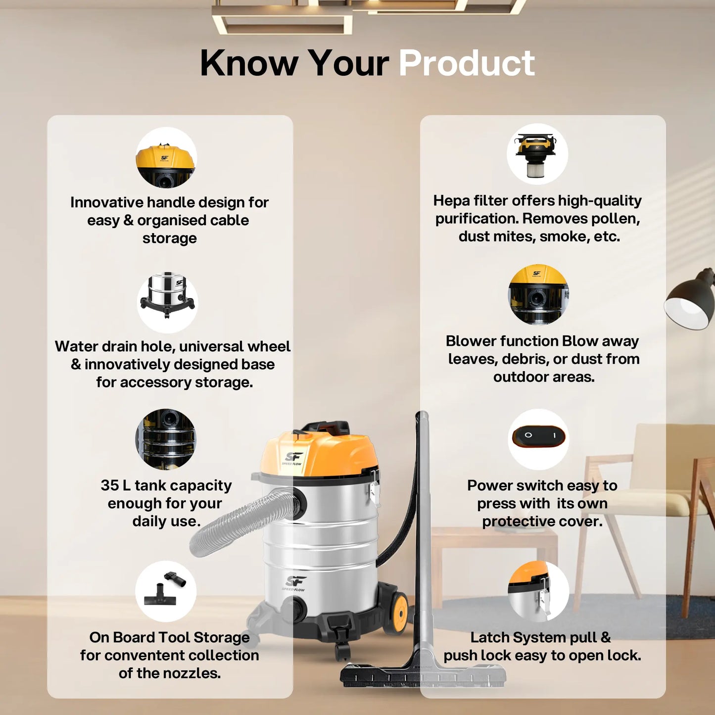 SFV-35 SS Wet & Dry Vacuum Cleaner
