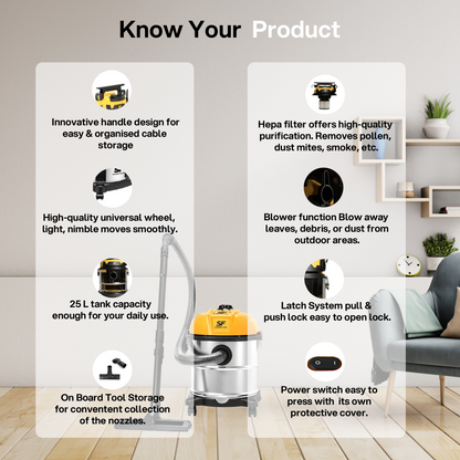 SFV-25 SS Wet & Dry Vacuum Cleaner
