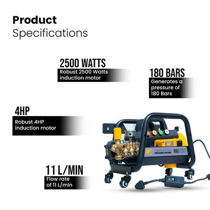 SF-TCW-2600 HIJET 180 Bar - Commercial Cold Water Electric High Pressure Washer