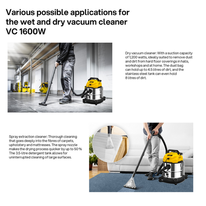 SFV-SE 25 SS Wet & Dry Upholstery Carpet Vacuum Cleaner