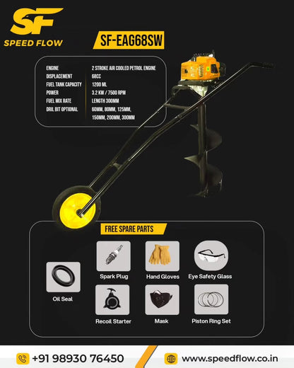SF-EAG68SW Earth Auger (Single Wheel Trolley)