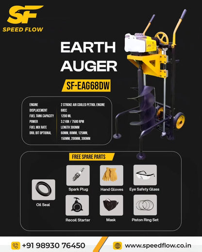 SF-EAG68DW Earth Auger (Double Wheel Trolley)